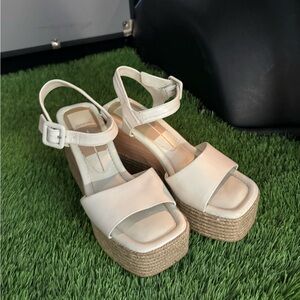 Dolce Vita cream platform wedge sandal